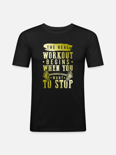 workout fitness - Männer Slim Fit T-Shirt - Schwarz