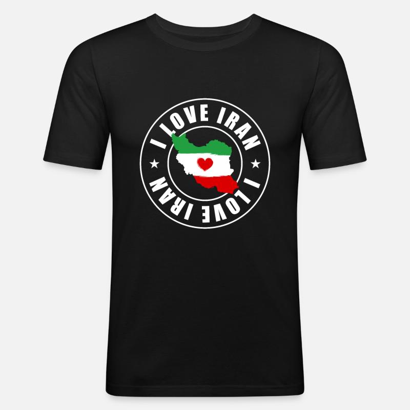 ich liebe iran - Männer Slim Fit T-Shirt - Schwarz