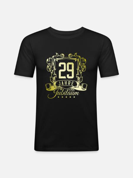 29 Zahl wappen - Männer Slim Fit T-Shirt - Schwarz