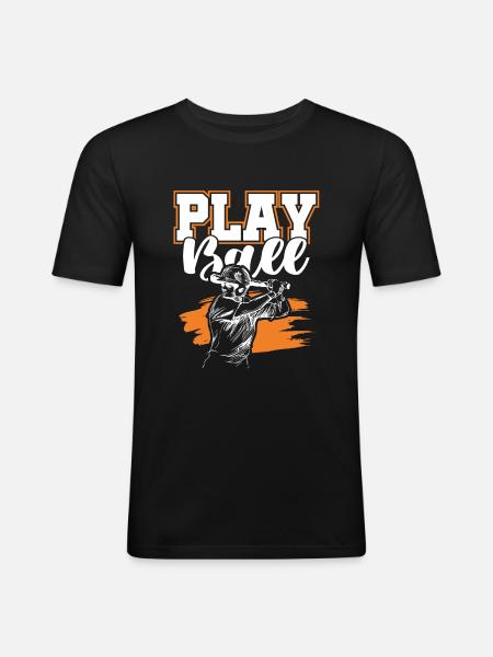baseball sport - Männer Slim Fit T-Shirt - Schwarz
