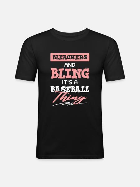 baseball sport - Männer Slim Fit T-Shirt - Schwarz