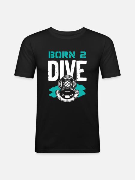 Born to dive - Men's Slim Fit T-Shirt - black