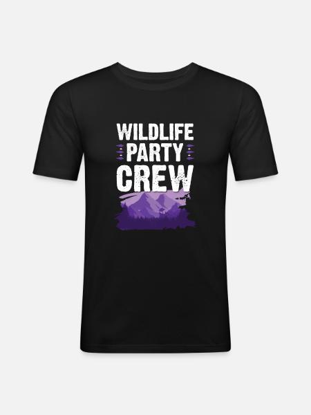 Wildlife Party Crew - Männer Slim Fit T-Shirt - Schwarz