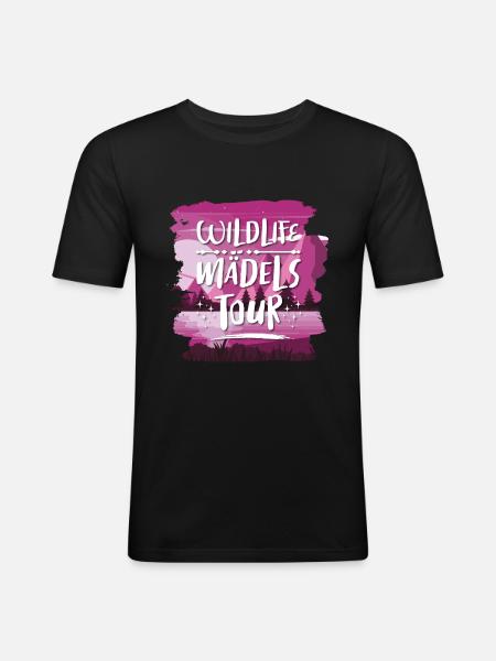 Wildlife Mädels Tour - Männer Slim Fit T-Shirt - Schwarz