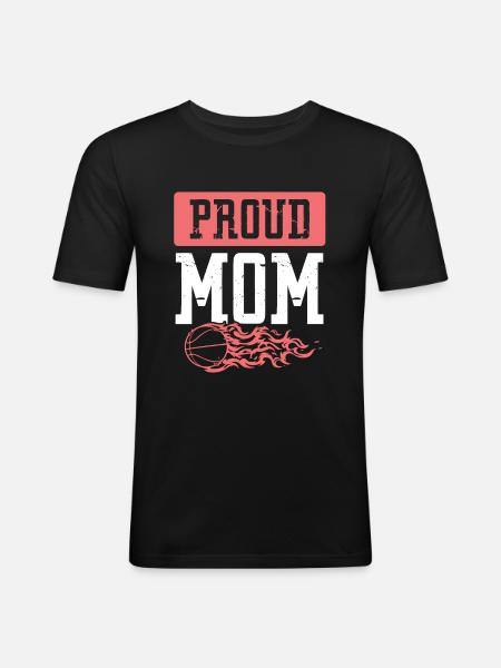 basketball mama - Männer Slim Fit T-Shirt - Schwarz