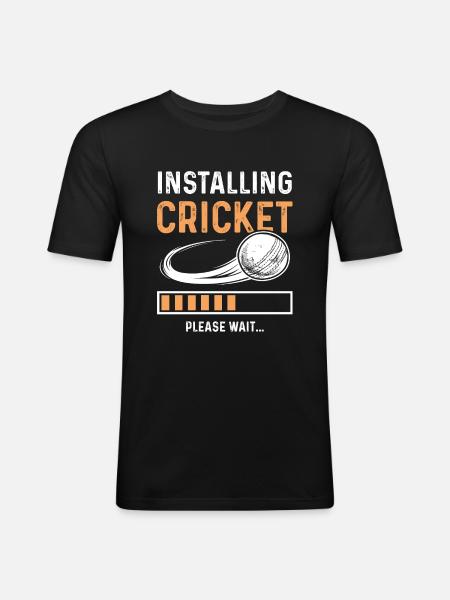 Install cricket - Men's Slim Fit T-Shirt - black