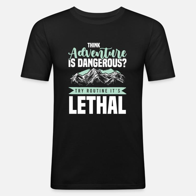 abenteuer klettern - Männer Slim Fit T-Shirt - Schwarz