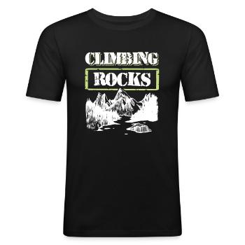 Climbing mountains - Men's Slim Fit T-Shirt - black - Front - Nik (191cm)