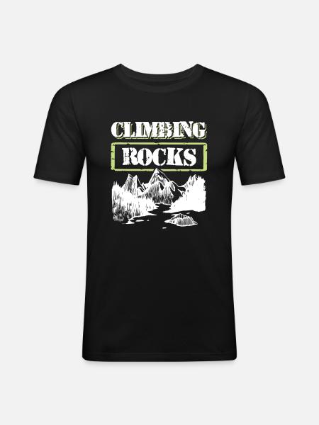 Climbing mountains - Men's Slim Fit T-Shirt - black