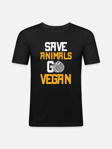 Animal rights activists vegan - Men's Slim Fit T-Shirt - black