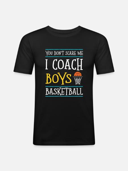 basketball trainer jungs - Männer Slim Fit T-Shirt - Schwarz