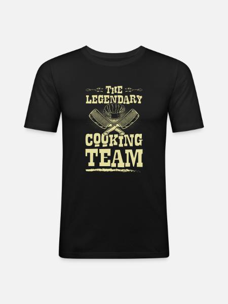 legendary cooking team - Männer Slim Fit T-Shirt - Schwarz