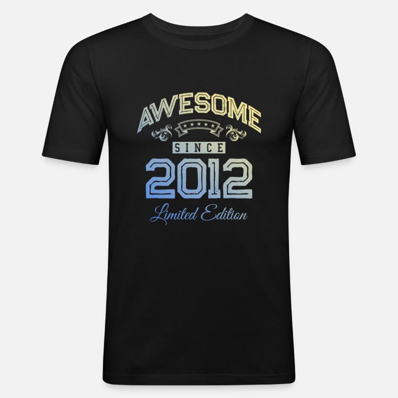2012 awesome since - Men's Slim Fit T-Shirt - black