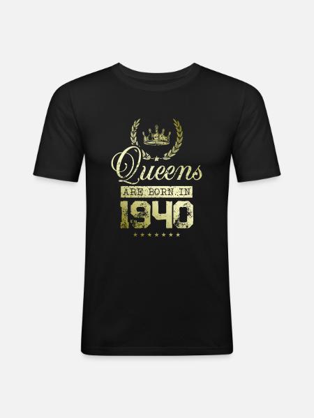 Queens born in 1940 - Men's Slim Fit T-Shirt - black