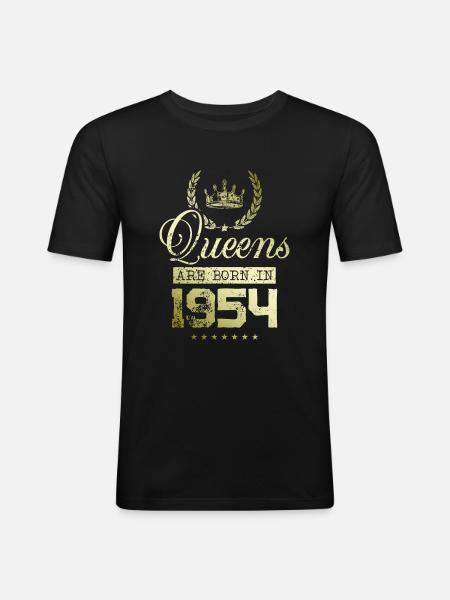Queens born in 1954 - Men's Slim Fit T-Shirt - black