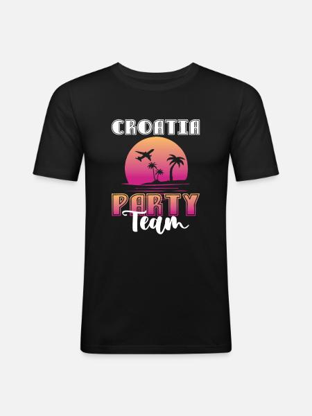Croatia Party Team - Men's Slim Fit T-Shirt - black