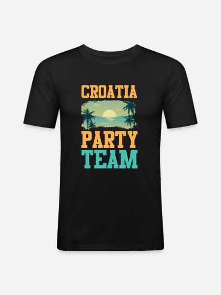 Croatia Party Team - Men's Slim Fit T-Shirt - black