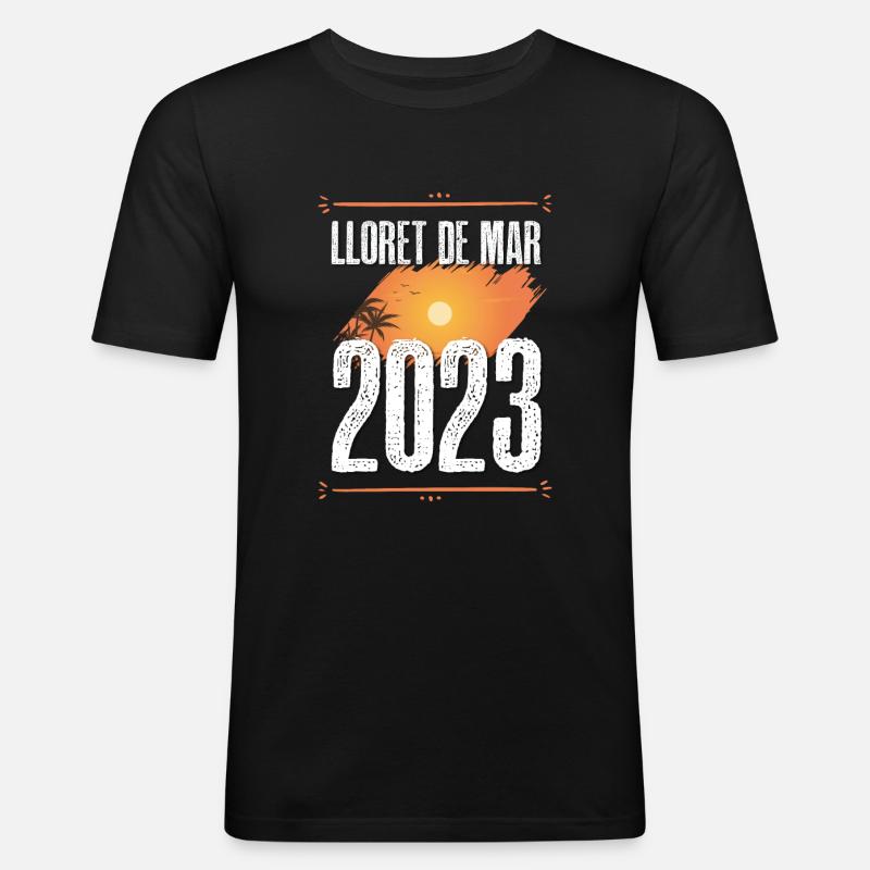 Lloret De Mar 2023 - Männer Slim Fit T-Shirt - Schwarz