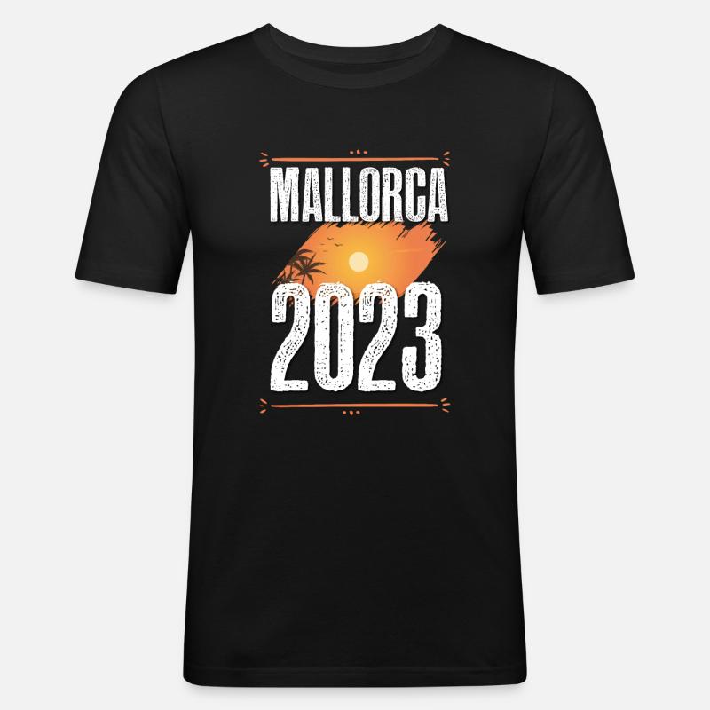 Mallorca 2023 - Männer Slim Fit T-Shirt - Schwarz