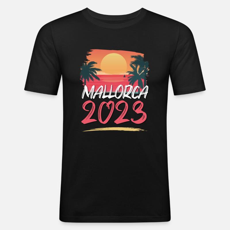 Mallorca 2023 - Männer Slim Fit T-Shirt - Schwarz