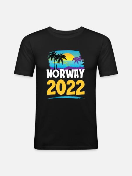 Norway 2023 - Männer Slim Fit T-Shirt - Schwarz