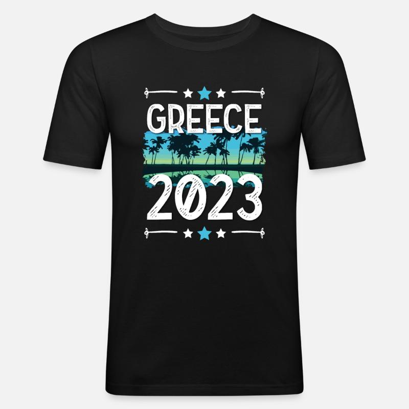 Greece 2023 - Männer Slim Fit T-Shirt - Schwarz