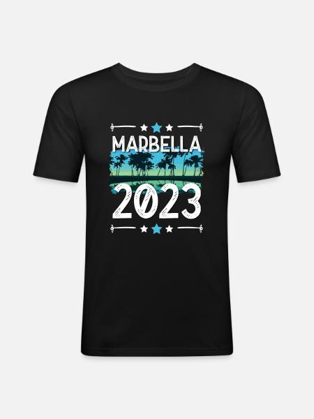 Marbella 2023 - Men's Slim Fit T-Shirt - black