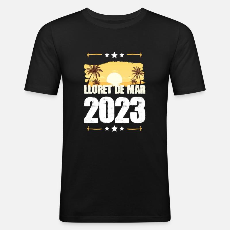 Lloret De Mar 2023 - Männer Slim Fit T-Shirt - Schwarz