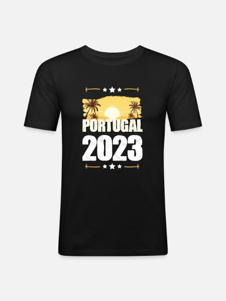 Portugal 2023 - Männer Slim Fit T-Shirt - Schwarz