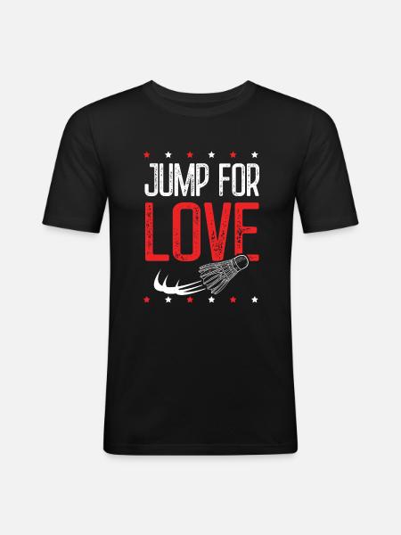 badminton liebe - Männer Slim Fit T-Shirt - Schwarz