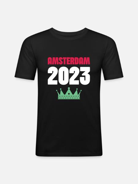 Amsterdam 2023 Krone - Men's Slim Fit T-Shirt - black