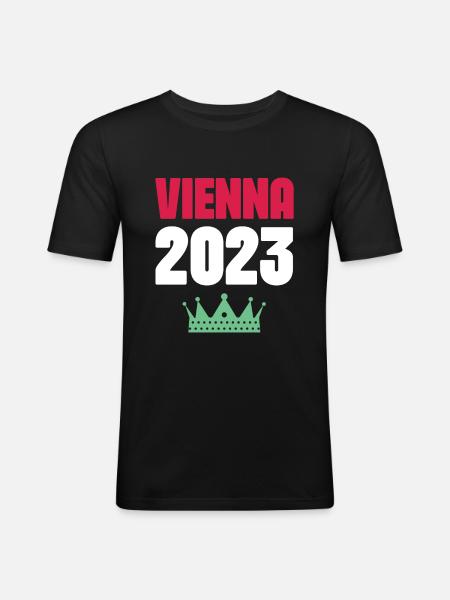 Vienna 2023 Wien Krone - Men's Slim Fit T-Shirt - black