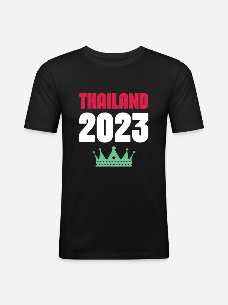 Thaïlande 2023 Krone - T-shirt près du corps Homme - noir