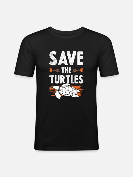 Animal welfare turtle - Men's Slim Fit T-Shirt - black