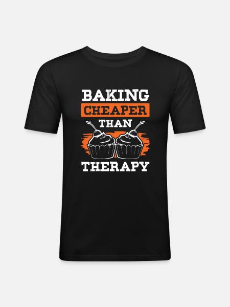 Baking Therapy - Men's Slim Fit T-Shirt - black