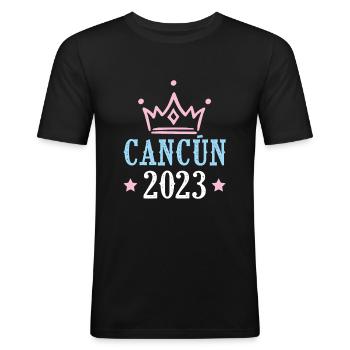 Cancun 2023 - Men's Slim Fit T-Shirt - black - Front - Nik (191cm)