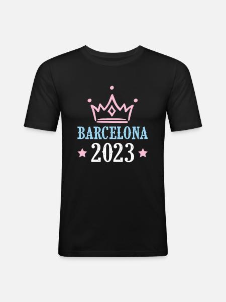 Barcelone 2023 - T-shirt près du corps Homme - noir