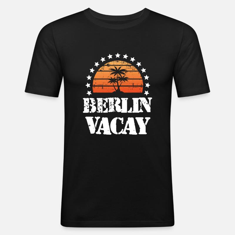 Vacances à Berlin - T-shirt près du corps Homme - noir
