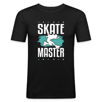 Maître de skate - T-shirt près du corps Homme - noir - Devant - Nik (191cm)