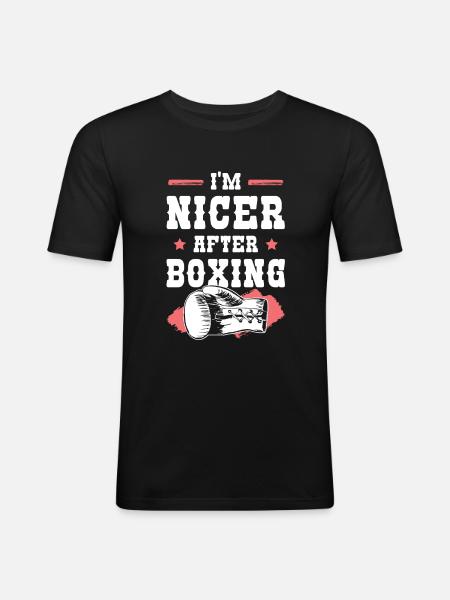 Boxe boxeuse - T-shirt près du corps Homme - noir