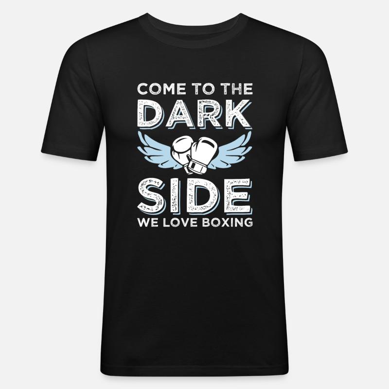 boxen lustiger spruch - Männer Slim Fit T-Shirt - Schwarz