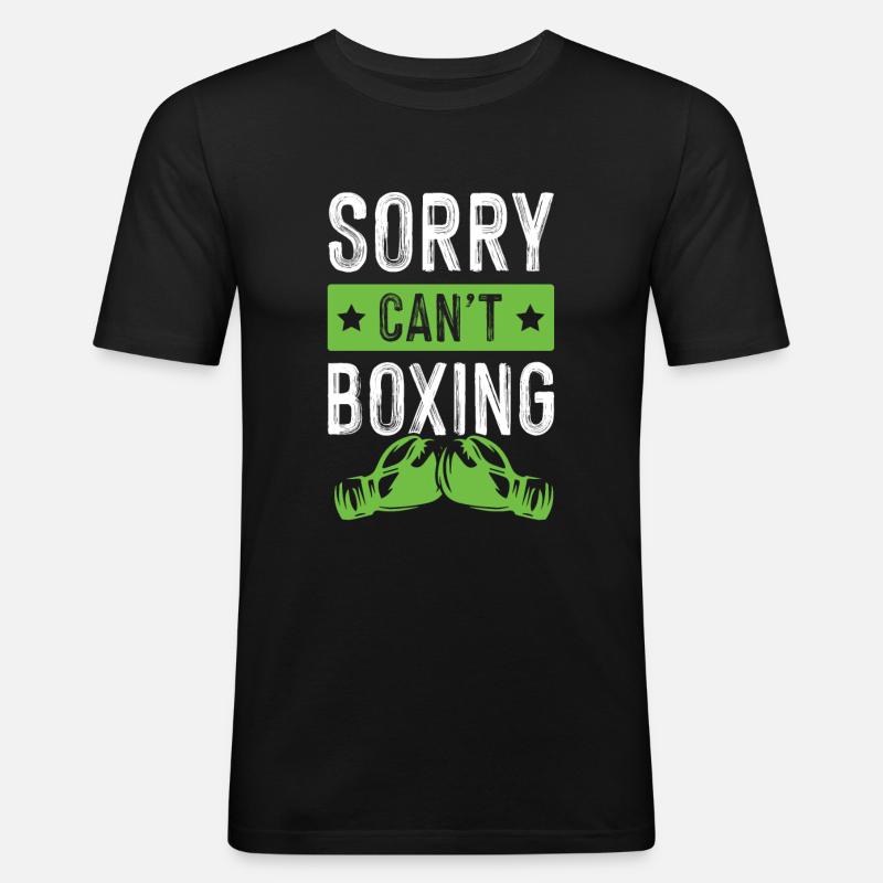 boxen lustiger spruch - Männer Slim Fit T-Shirt - Schwarz