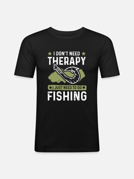 Fishing Therapy - Men's Slim Fit T-Shirt - black