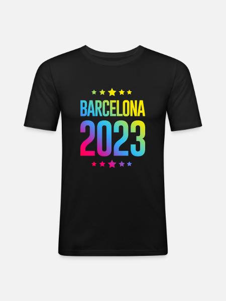 Barcelone 2023 - T-shirt près du corps Homme - noir