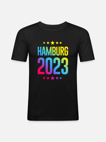Hamburg 2023 - Men's Slim Fit T-Shirt - black