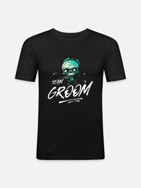 Team Groom Wedding Skeleton - Men's Slim Fit T-Shirt - black