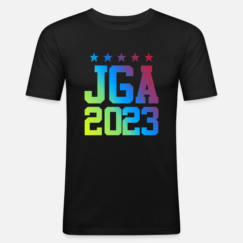 Jga 2023 Junggesellenabschied - Männer Slim Fit T-Shirt - Schwarz