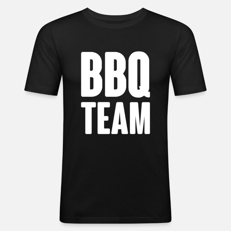 Bbq Team - Männer Slim Fit T-Shirt - Schwarz