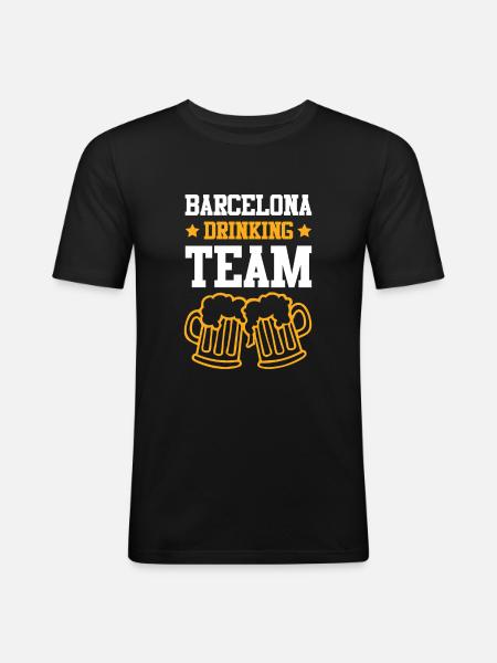 Barcelona Drinking Team - Men's Slim Fit T-Shirt - black