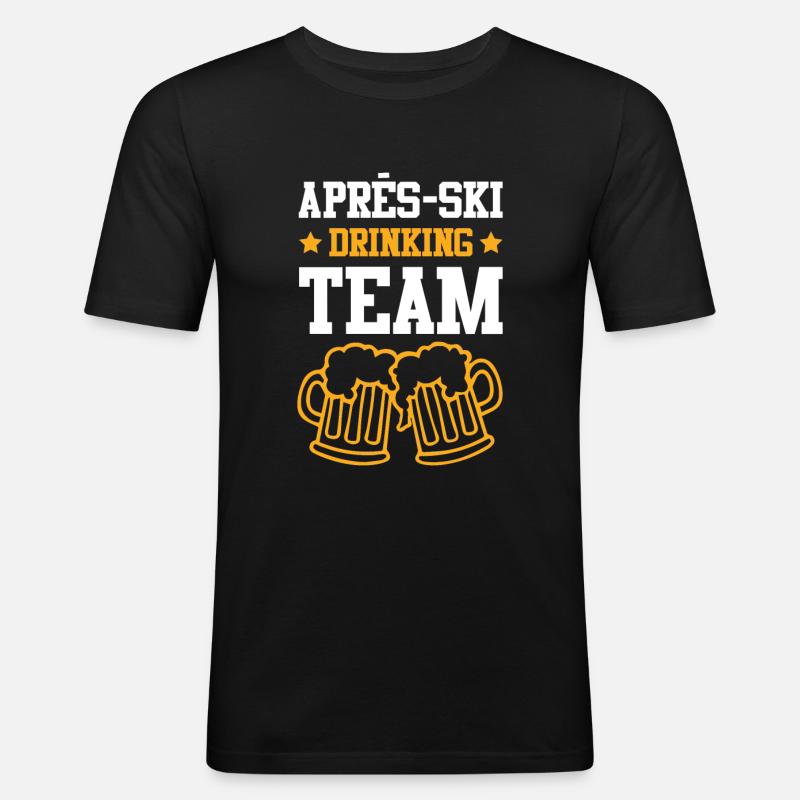 Après-Ski Drinking Team - Men's Slim Fit T-Shirt - black